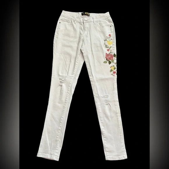 SUZANNE BETRO EMBROIDERED SKINNY JEANS - Picture 1 of 3